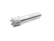 Trascinatore Record Power Coronet Hawk a 6 rebbi da 22 mm con cono Morse MT2, ideale per tornitura tra le punte su legni duri e pezzi di grandi dimensioni.