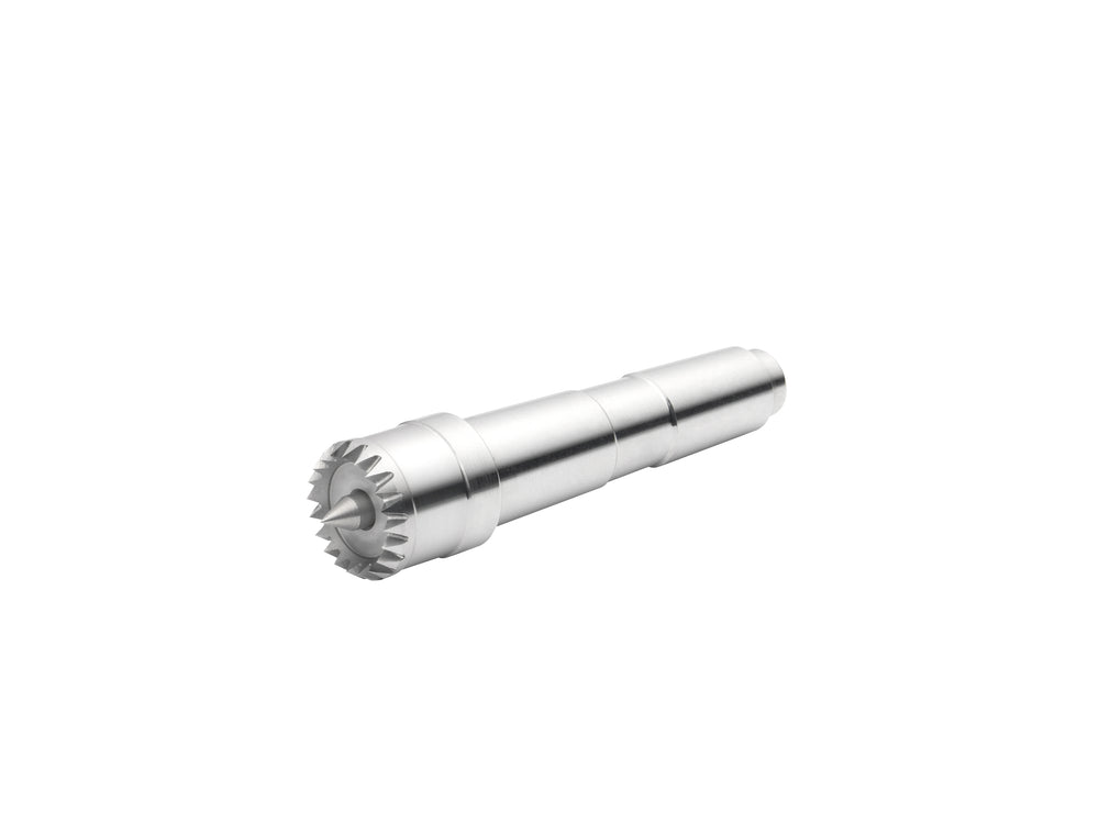 Trascinatore Coronet Hawk multi-dente da 22 mm con punta elastica e cono Morse MT2, ideale per tornitura precisa e lavori delicati su legno.