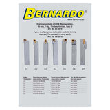 Bernardo Cutting Tool Set 7 Lathe Tools TiN 16 mm with Carbide Inserts - Kit O 44-3078