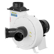 Ventilatore centrifugo Bernardo RV 300 da 2520 m³/h con struttura in acciaio verniciato a polvere, adattatore a Y e staffa per montaggio a parete o soffitto.