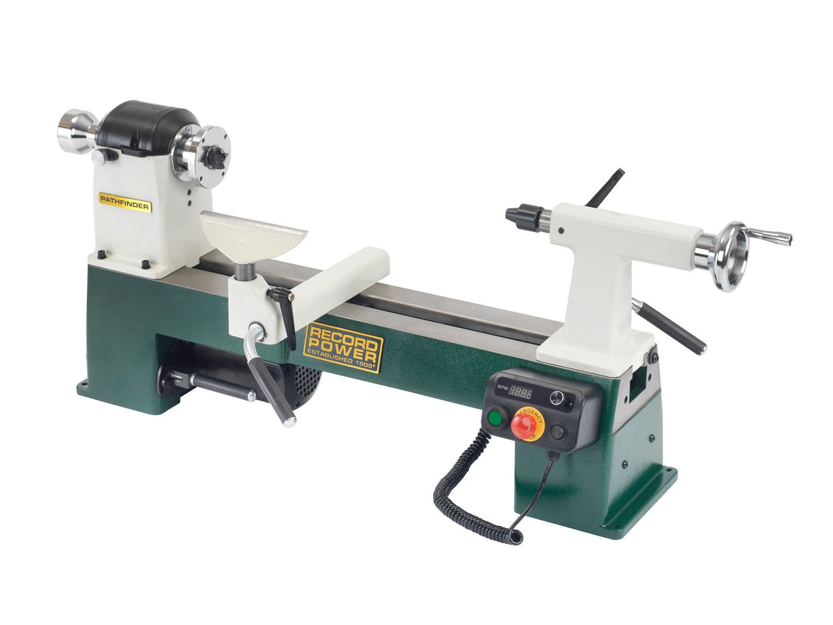 Record Power Pathfinder Combo – Bench Lathe with Chuck, Collets and Bed Extension