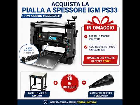 IGM PS33 330mm Planer-Thicknesser Combo with Helical Cutterhead