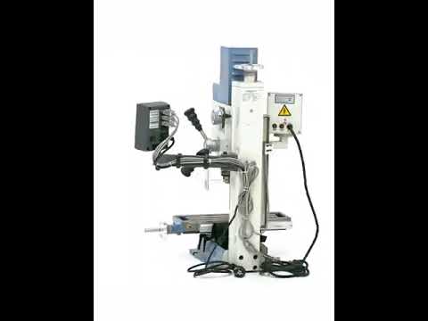 Bernardo KF 16 Vario Mill-Drill with 3-axis DRO DT 40 – drilling Ø 16 mm, face mill Ø 50 mm, table 400 × 120 mm, tilting head -90°/+90°, 0.5 kW motor, 230V single-phase, weight 60 kg