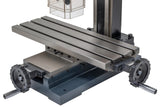 Tavola a croce 400 x 145 mm con cave a T e volantini della trapano-fresatrice M4P MD 10 HS / 230 V